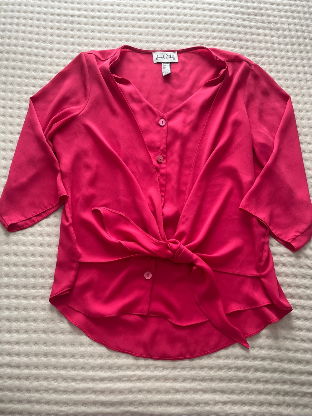 Joseph Ribkoff Hot Pink Tie-Front Blouse